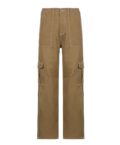 Load image into Gallery viewer, Cargo Solid Baggy Pants
