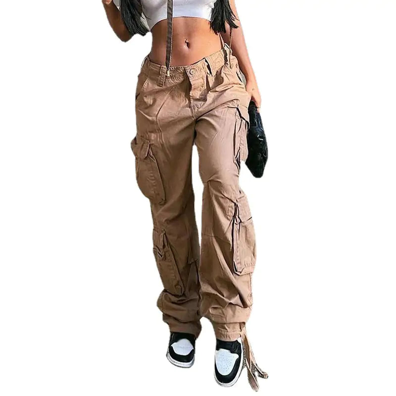 Cargo Solid Baggy Pants